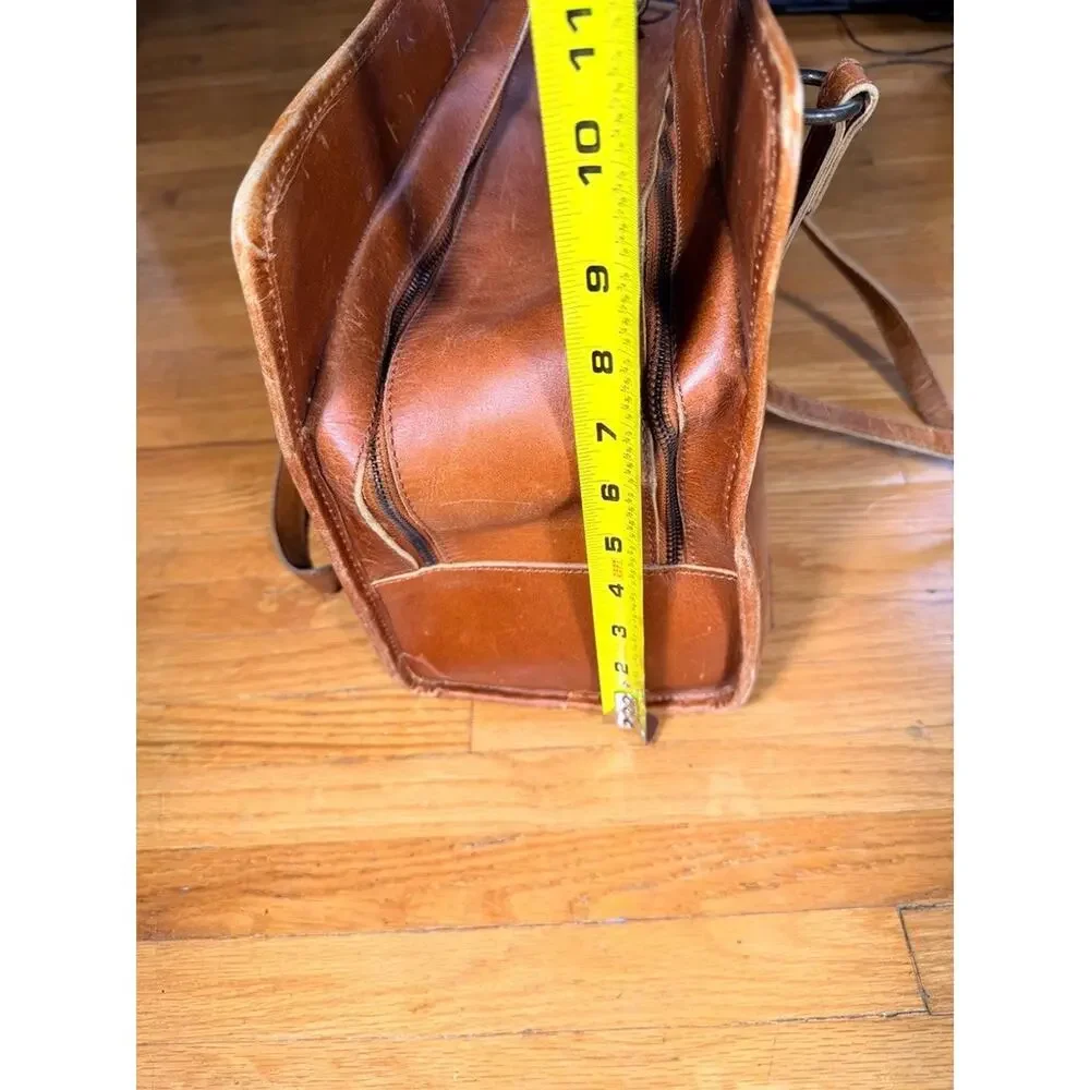 Vintage Brown Leather Small Dog Pet Carrier Bag Travel Tote Ventilated 18